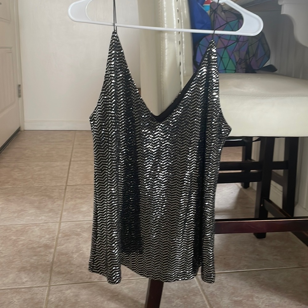 Shimmery silver top